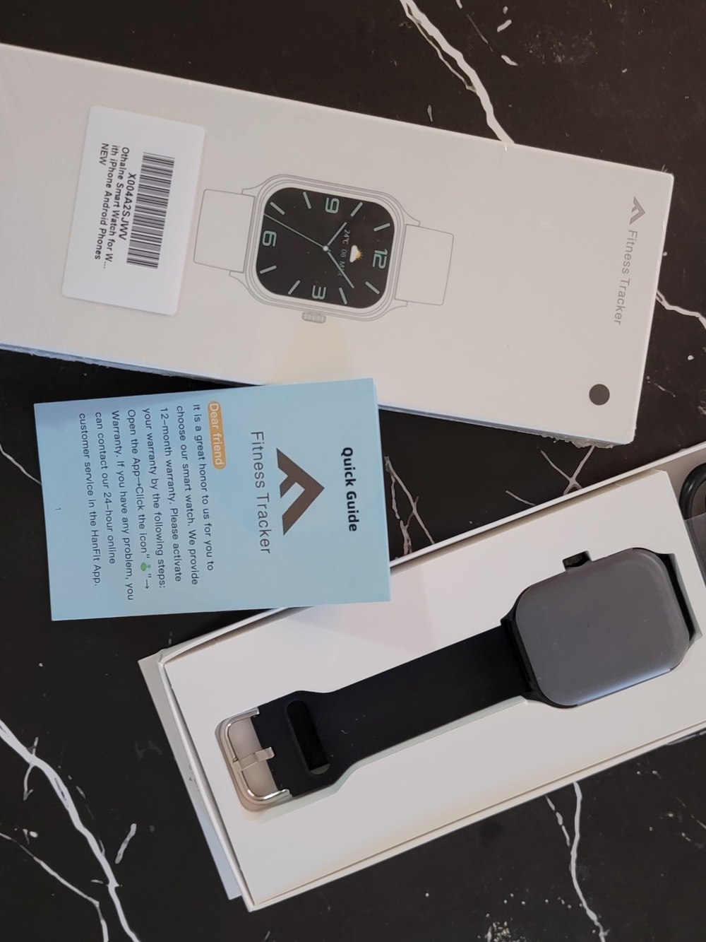 Fitness Tracker Smartwatch - Black Silicone Band